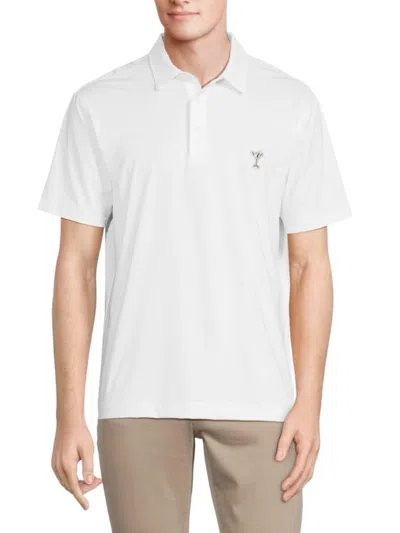 Robert Graham Men's Martini Time Graphic Short Sleeve Polo In White