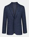 Robert Graham Marvin Check Brushed Knit Sport Coat In Blue