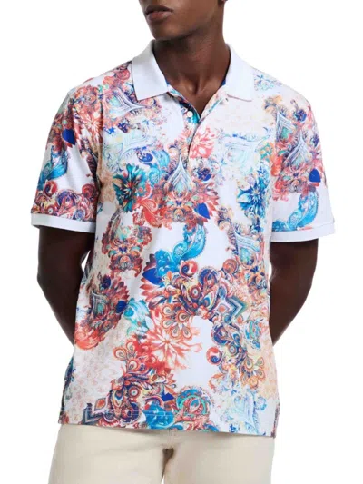 Robert Graham Men's Matera Paisley Polo Shirt In Neutral