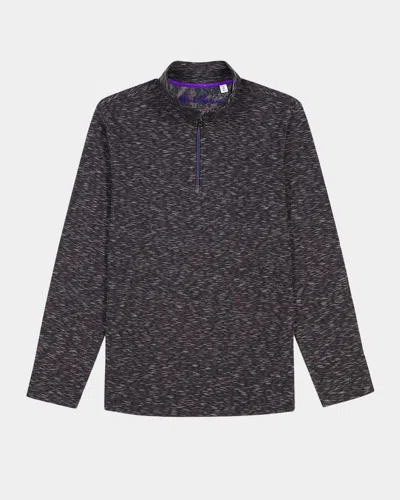 Robert Graham Men's Matson Heathered Quarter-zip Sweater In Black