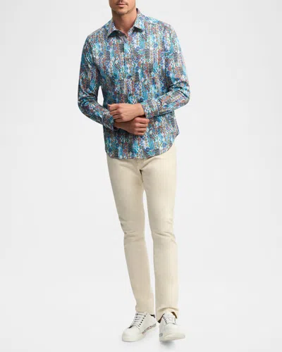 Robert Graham Merola Cotton Stretch Printed Classic Fit Button Down Shirt In Multi