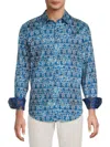 Robert Graham Mezza Abstract Print Button-up Shirt In Blue