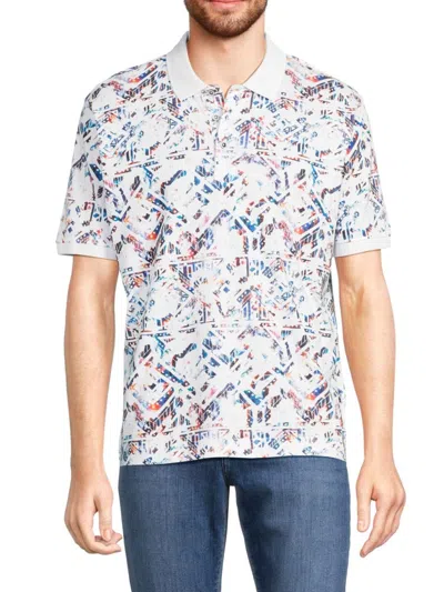 Robert Graham Men's Midlight Abstract Polo In Neutral