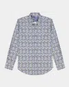 Robert Graham Mission Printed Long Sleeve Button Front Shirt In Navy