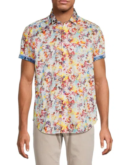 Robert Graham Men's Mixed Print Cotton Shirt In Neutral