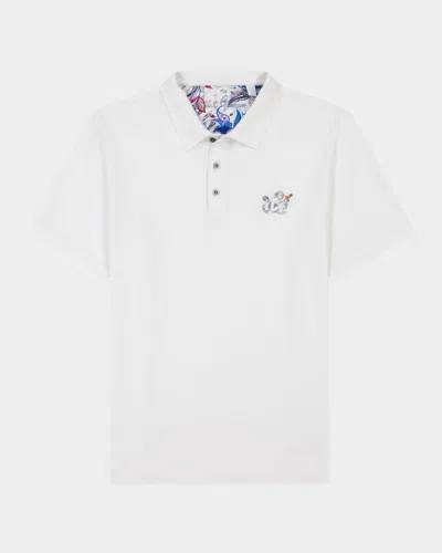 Robert Graham Monkey Business Embroidered Cotton Piqué Polo