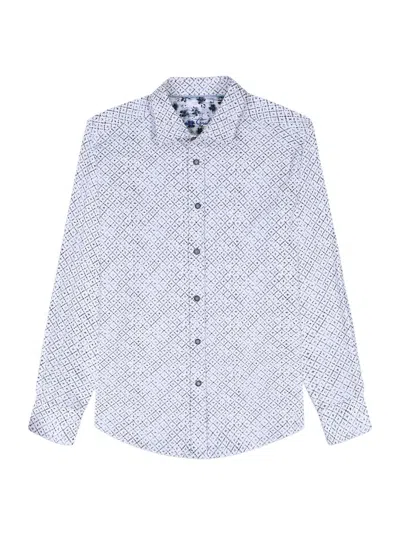 Robert Graham Men's Montagu Knit Button-front Shirt In Neutral