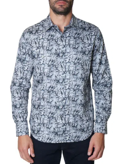 Robert Graham Men's Morales Abstract Print Long Sleeve Shirt In Blue