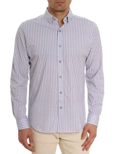 Robert Graham Men's Motion Balix Striped Cotton-blend Shirt In Neutral