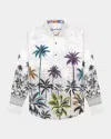 Robert Graham Palm Woven Long Sleeve Shirt In White
