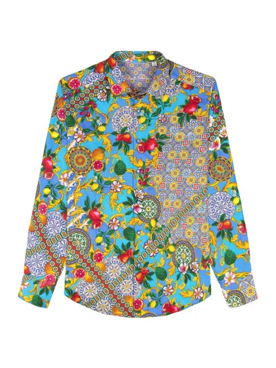 Robert Graham Men's Northumbria Embellished Coast Print Shirt In Green