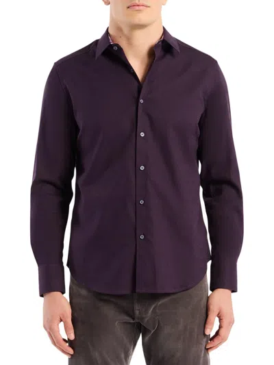 Robert Graham Men's Odyssey Geometric Jacquard Shirt In Purple