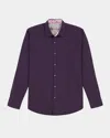 Robert Graham Odyssey Geo Jacquard Stretch Cotton Button-up Shirt In Purple