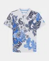 Robert Graham Orzell Paisley Print Cotton Polo In Blue