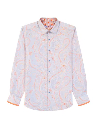 Robert Graham Men's Paisley Woven Button-front Shirt In Orange