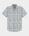 Robert Graham Paradis Portal Short Sleeve Stretch Cotton Button-up Shirt