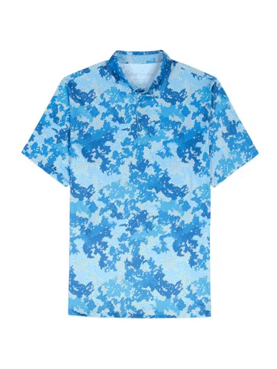 Robert Graham Parkston Ice Camo Polo Shirt In Blue