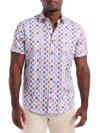 Robert Graham Peterman Short Sleeve Cotton Button-up Shirt In Multi