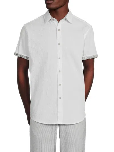 Robert Graham Men's Piers Stretch-cotton Shirt In White