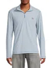 Robert Graham Men's Polaris Classic Fit Exposed Seam Half Zip Up Pullover In Sky