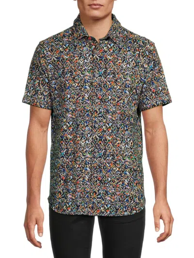 ROBERT GRAHAM MEN'S PRINTED STRETCH-COTTON SHIRT