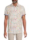 Robert Graham Men's Printed Stretch Cotton Shirt In White Multi