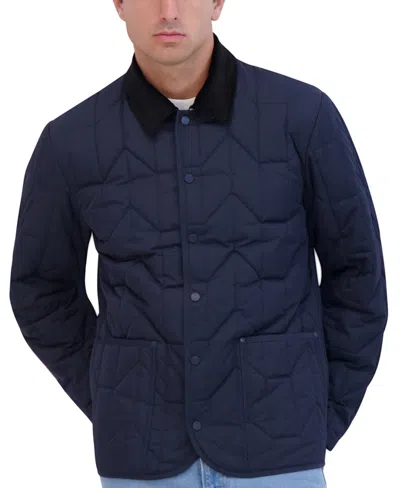 Robert Graham Men's Quilted Snap-front Weather-resistant Chore Jacket In Navy