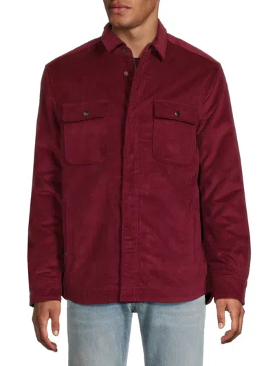 Robert Graham Men's Regular Fit Corduroy Shirt Jacket In Burgundy