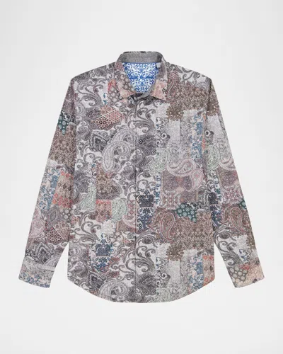 Robert Graham Men's Remsen Paisley Patchwork Button-down Shirt In Multi