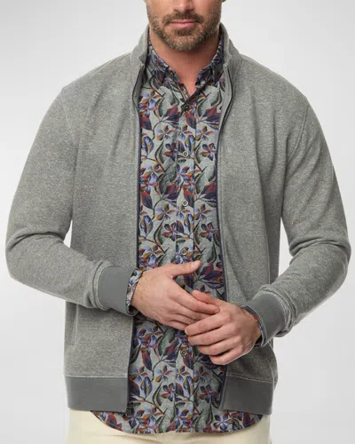 Robert Graham Renato Front Zip Knit Jacket In Gray