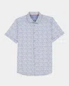 Robert Graham Riptide Classic Fit Board Print Short Sleeve Knit Button-up Shirt In Multi