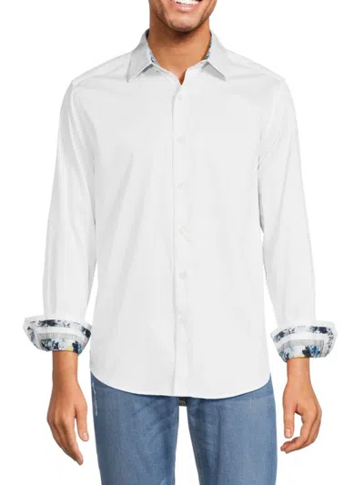 Robert Graham Men's Rutherford Classic Fit Contrast Cuff Shirt In White