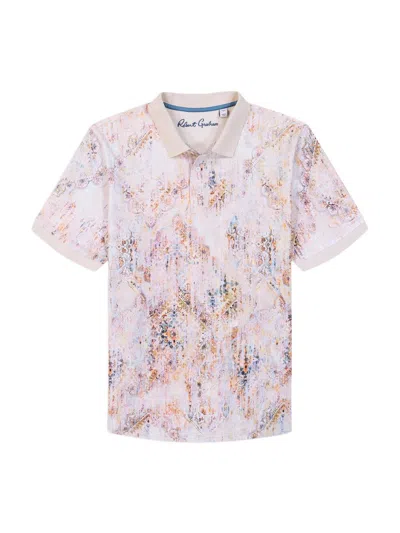 Robert Graham Ryton Patterned Polo Shirt In White