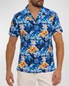 Robert Graham Sashiko Patchwork Print Regular Fit Button Down Camp Shirt In Multi