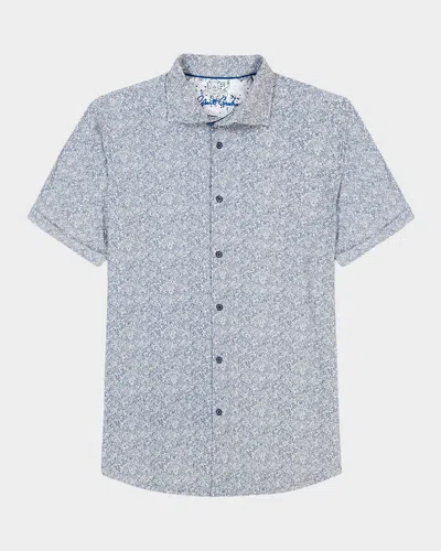 Robert Graham Scrawl Knit Short Sleeve Button-up Shirt