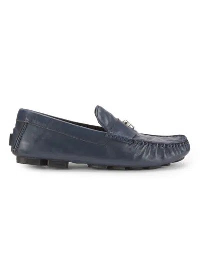 Robert Graham Men's Serape Leather Driving Loafers In Navy