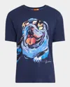 Robert Graham Shades Of Graham Bulldog Cotton Graphic T-shirt In Navy