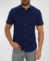 Robert Graham Men's Shark Bite Short-sleeve Shirt In Navy