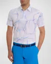 Robert Graham Sidecar Geo Print Regular Fit Polo Shirt In White