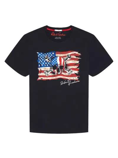 Robert Graham Skull Flag Short Sleeve Graphic Tee In Black