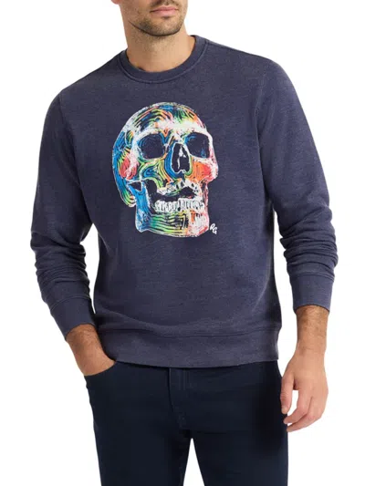 ROBERT GRAHAM MEN'S SKULL GRAPHIC COTTON-BLEND SWEATSHIRT