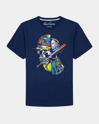 Robert Graham Men's Skull Slugger Graphic T-shirt In Blue