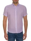 Robert Graham Sloan Short Sleeve Button Down Shirt In Lavender