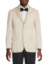 Robert Graham Men's Solid Jacquard Peak-lapel Modern-fit Blazer In Neutral