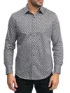 Robert Graham Men's Spun Out Long-sleeve Button-front Shirt In Neutral