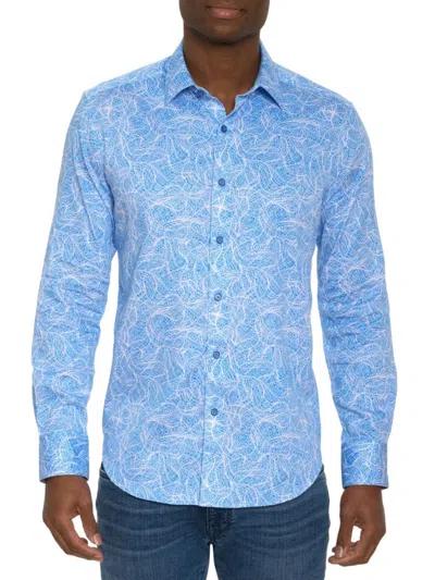 Robert Graham Men's Stelvio Abstract Sport Shirt In Light Blue
