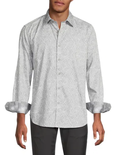 Robert Graham Men's Stelvio Cotton Paisley Shirt In Light Grey