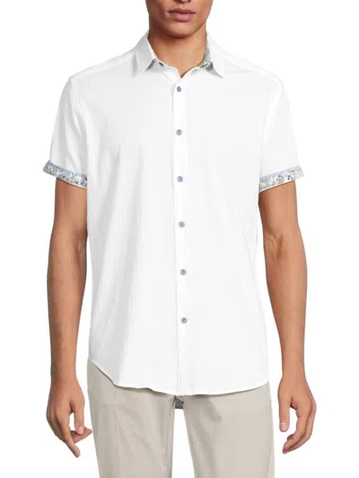 Robert Graham Men's Stetson Point Collar Shirt In White