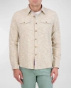 Robert Graham Strorrs Space Dye Knit Button-up Shirt In Natural