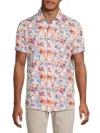 Robert Graham Men's Stretch Cotton Floral Shirt In White Multi